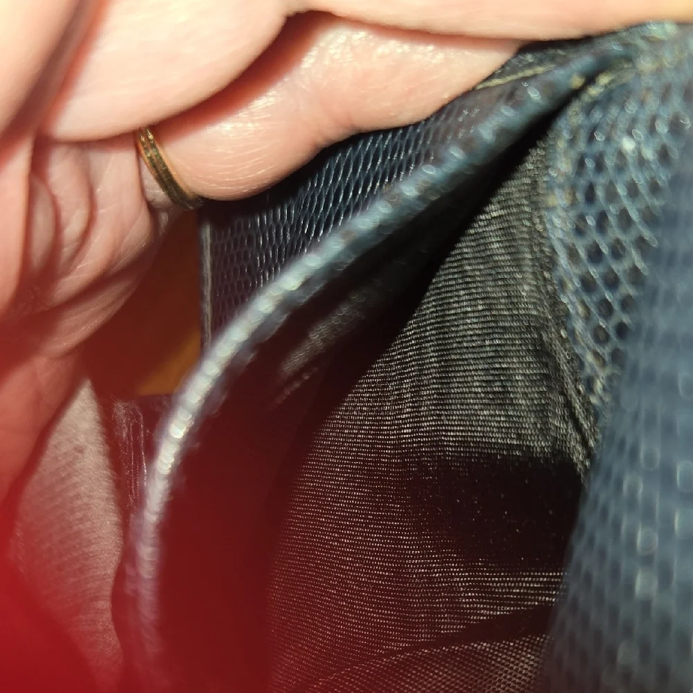 Salvatore Ferragamo Navy Wallet with Gold Buckle